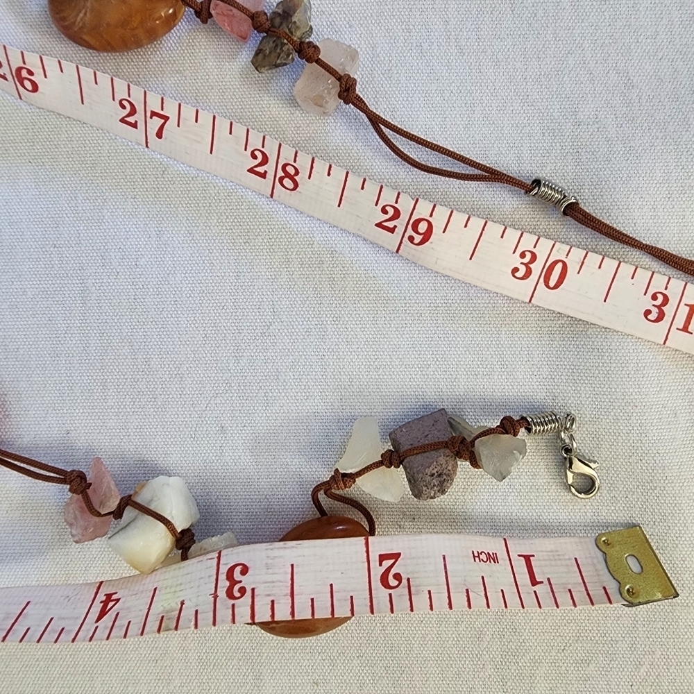 Natural Stone and Raw Crystal String Waist Chain Belt or Necklace - Picture 9 of 10